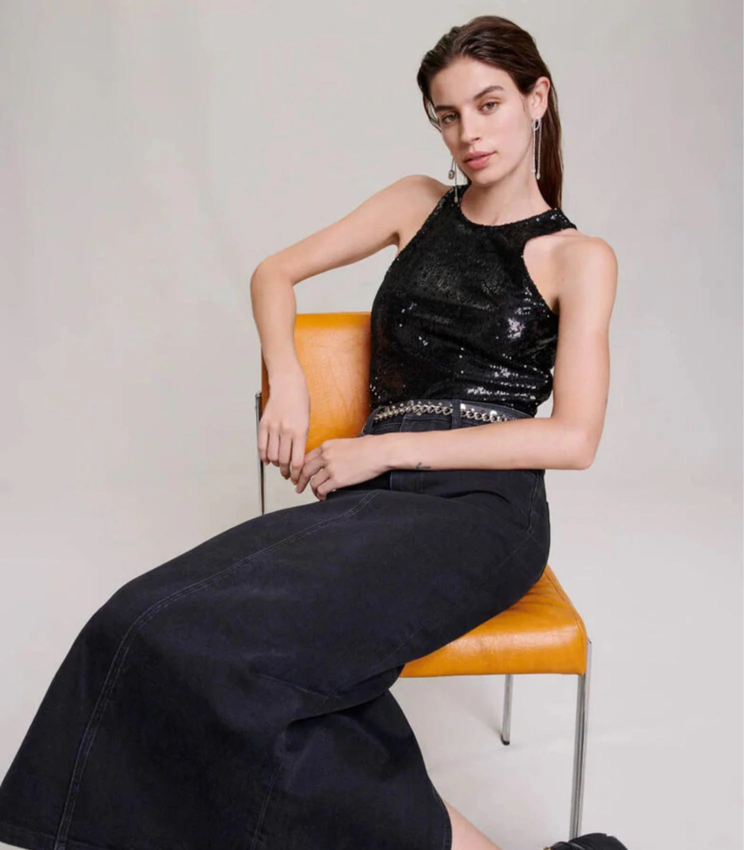 Maje - Sequinned Racerback Tank Top - Image 5