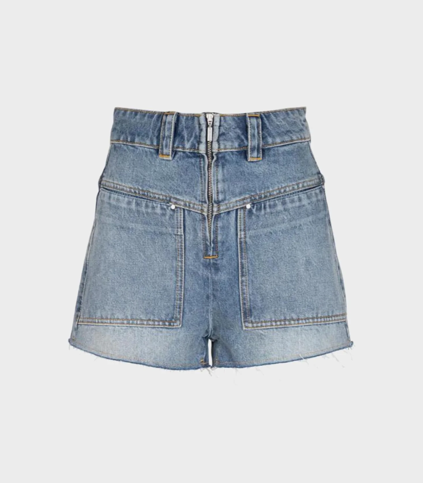 Ba-Sh - Waisted Cotton Denim Shorts - Image 2