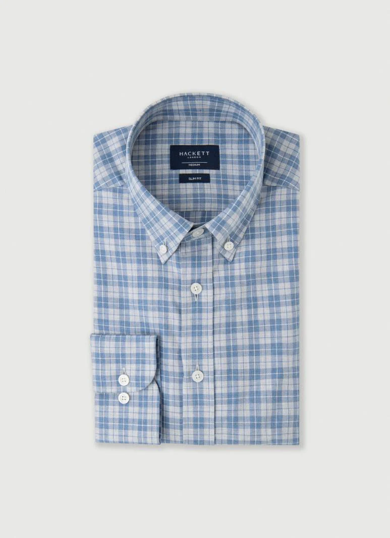 Hackett London - Men's Slim Fit Twill Check Shirt - Image 3