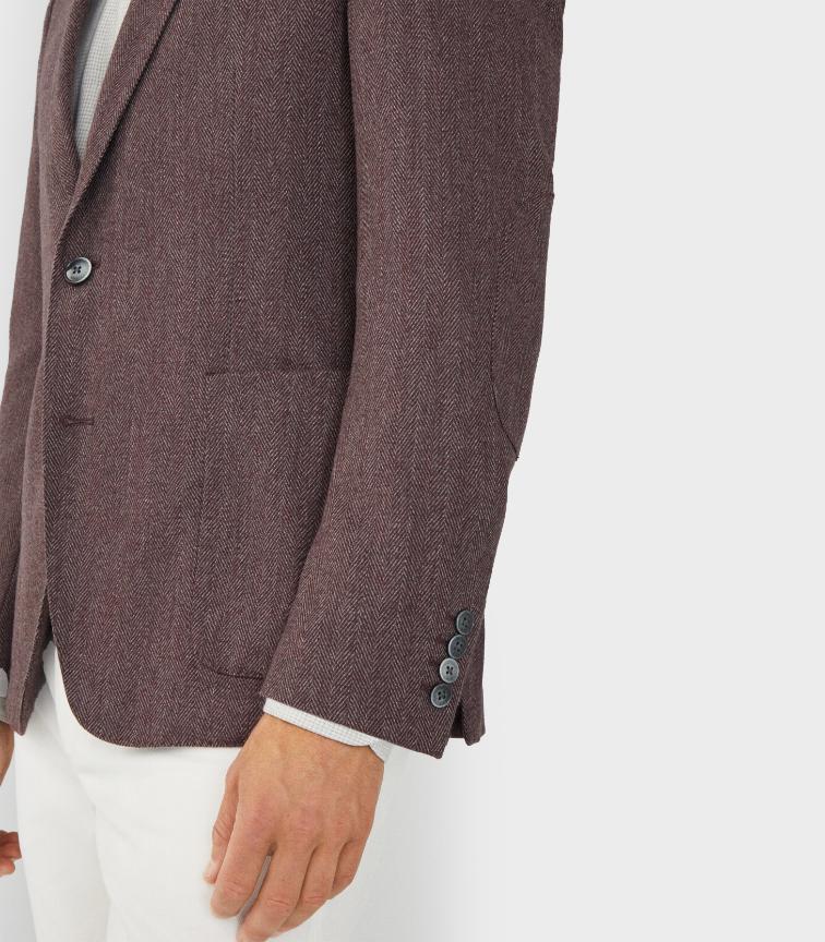 Hackett London - Men's Herringbone Wool Blazer - Image 3