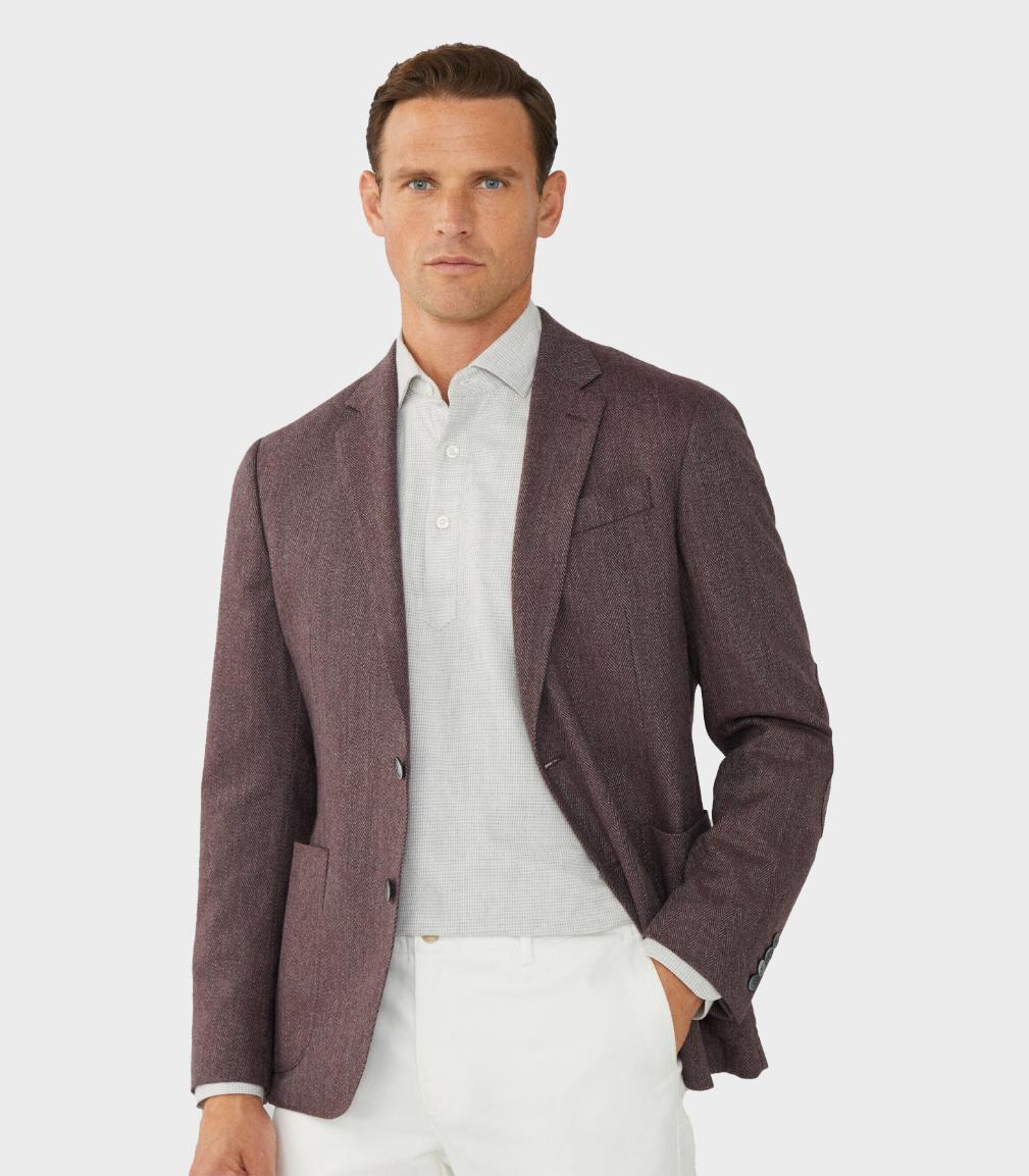 Hackett London - Men's Herringbone Wool Blazer - Image 5