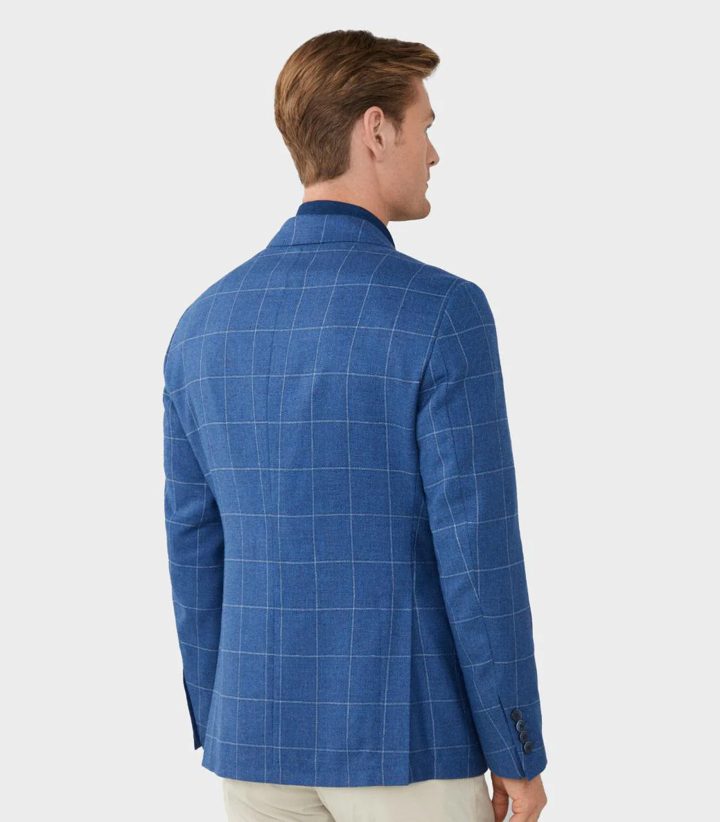 Hackett London - Men's London Mens Fine Windowpane Blazer - Image 3
