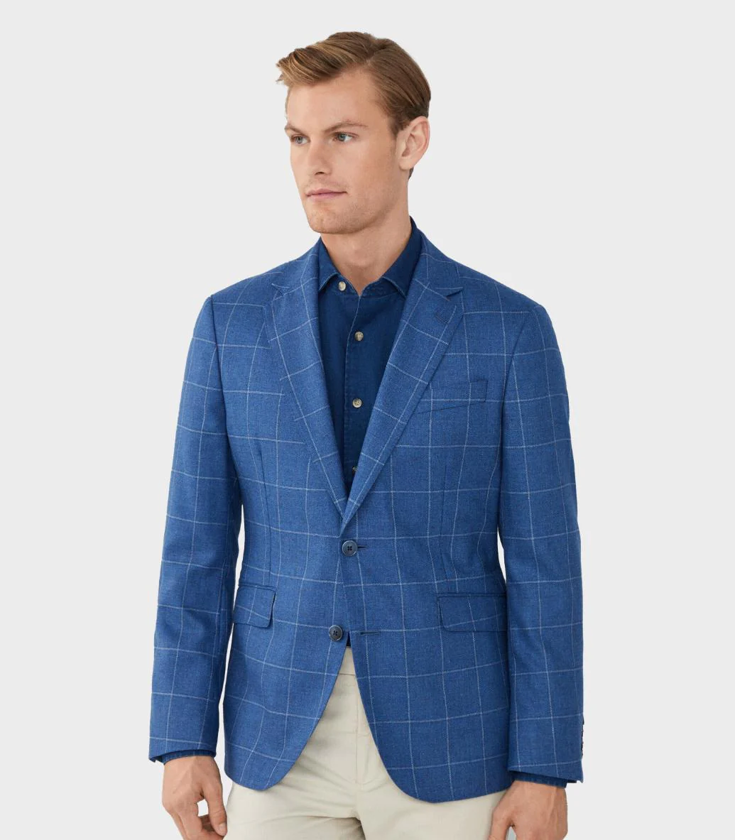 Hackett London - Men's London Mens Fine Windowpane Blazer - Image 4