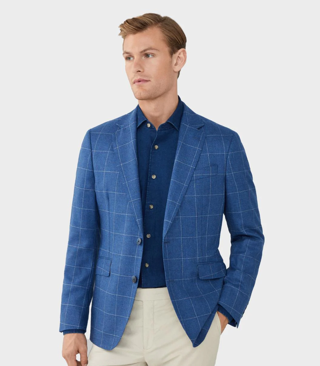 Hackett London - Men's London Mens Fine Windowpane Blazer - Image 5
