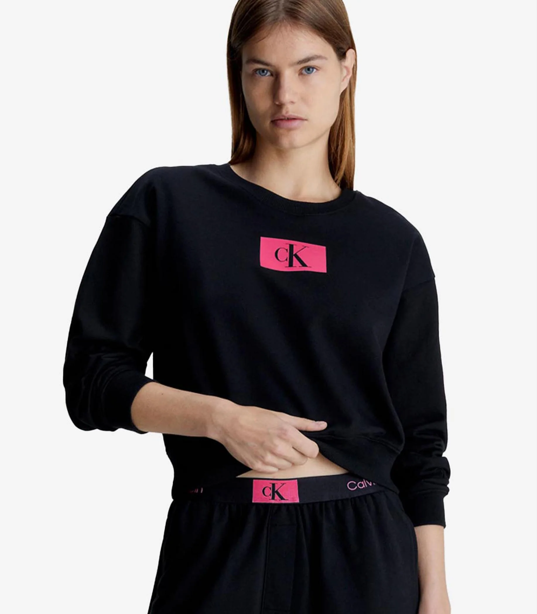 Calvin Klein - Women's Lounge Long Sleeve Cropped Fit Sweatshirt - Image 2