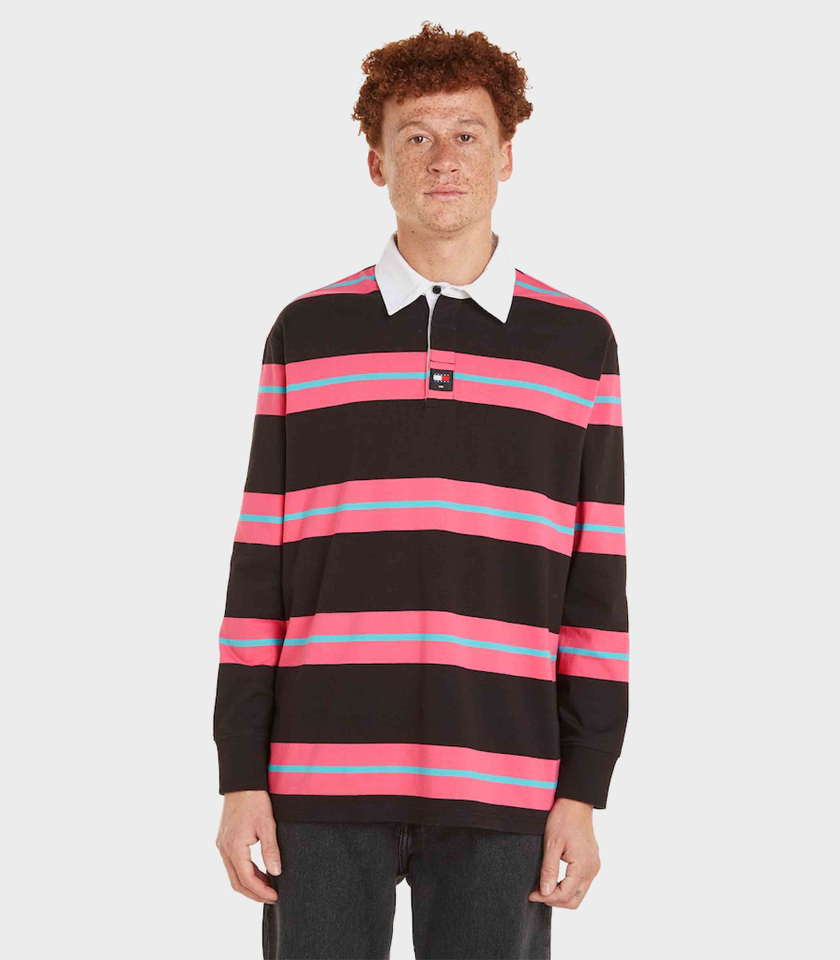 Tommy Hilfiger Jeans - Men's Rugby Stripe Casual Long Sleeve Polo - Image 4