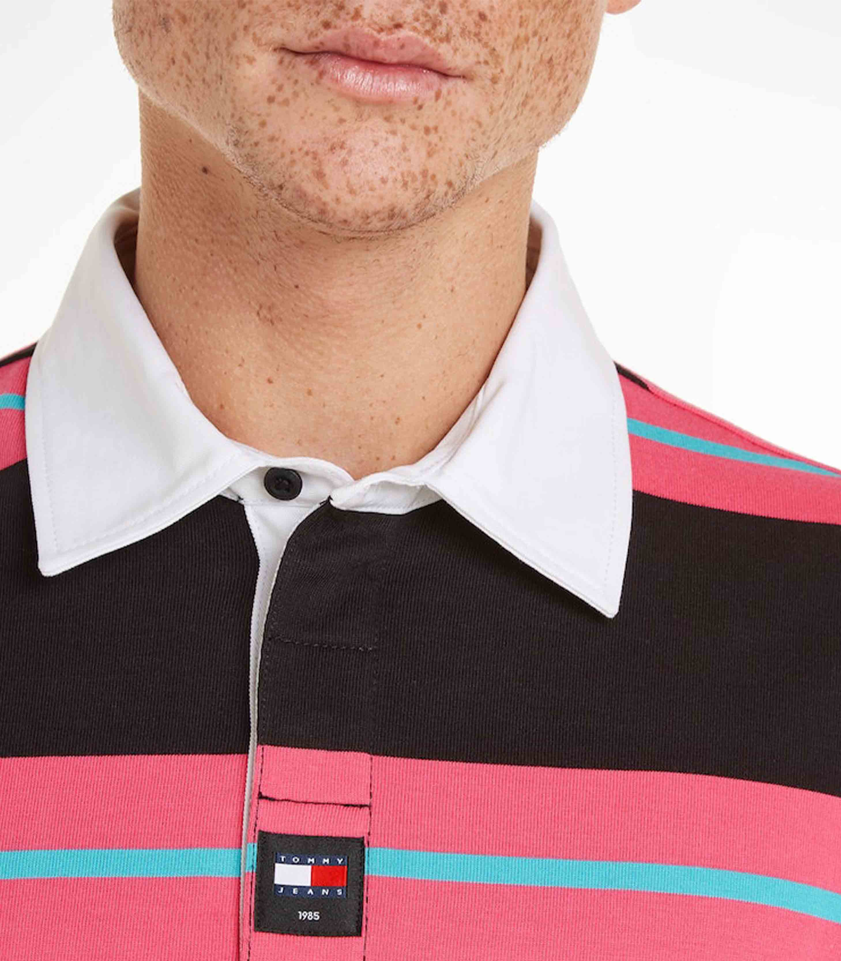 Tommy Hilfiger Jeans - Men's Rugby Stripe Casual Long Sleeve Polo - Image 5