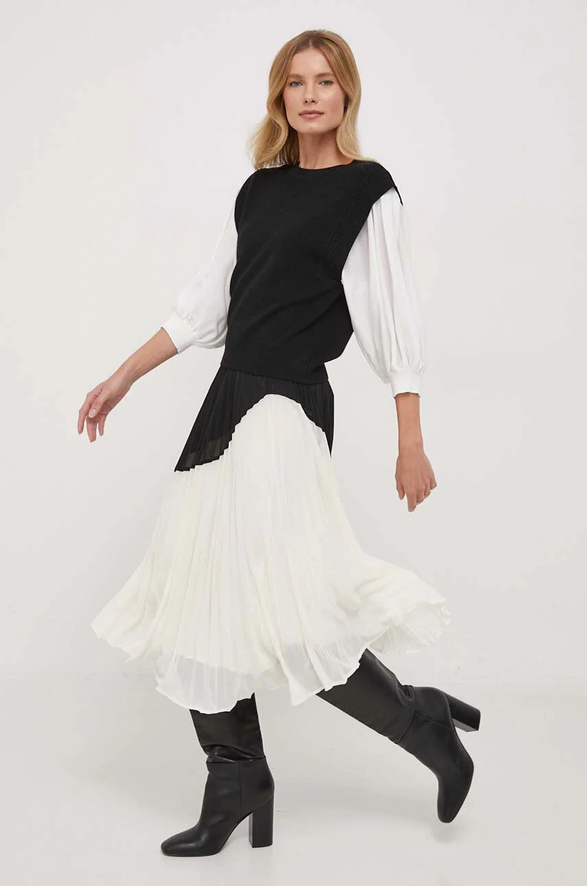 Tommy Hilfiger - Viscose Blocked Midi Skirt Relaxed Fit - Image 2