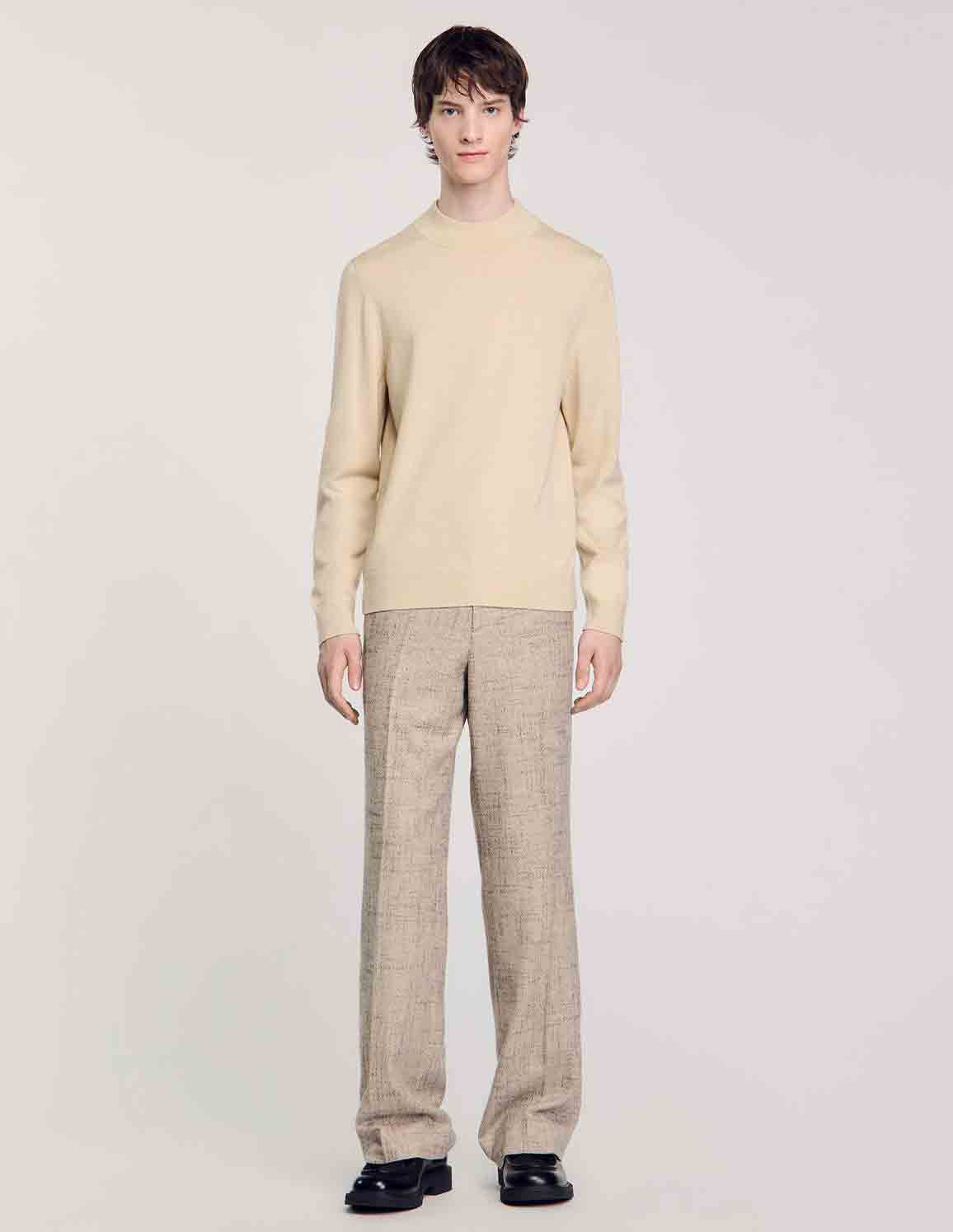 SANDRO - Men's Regular Fit High Neck Wool Sweater - Image 4
