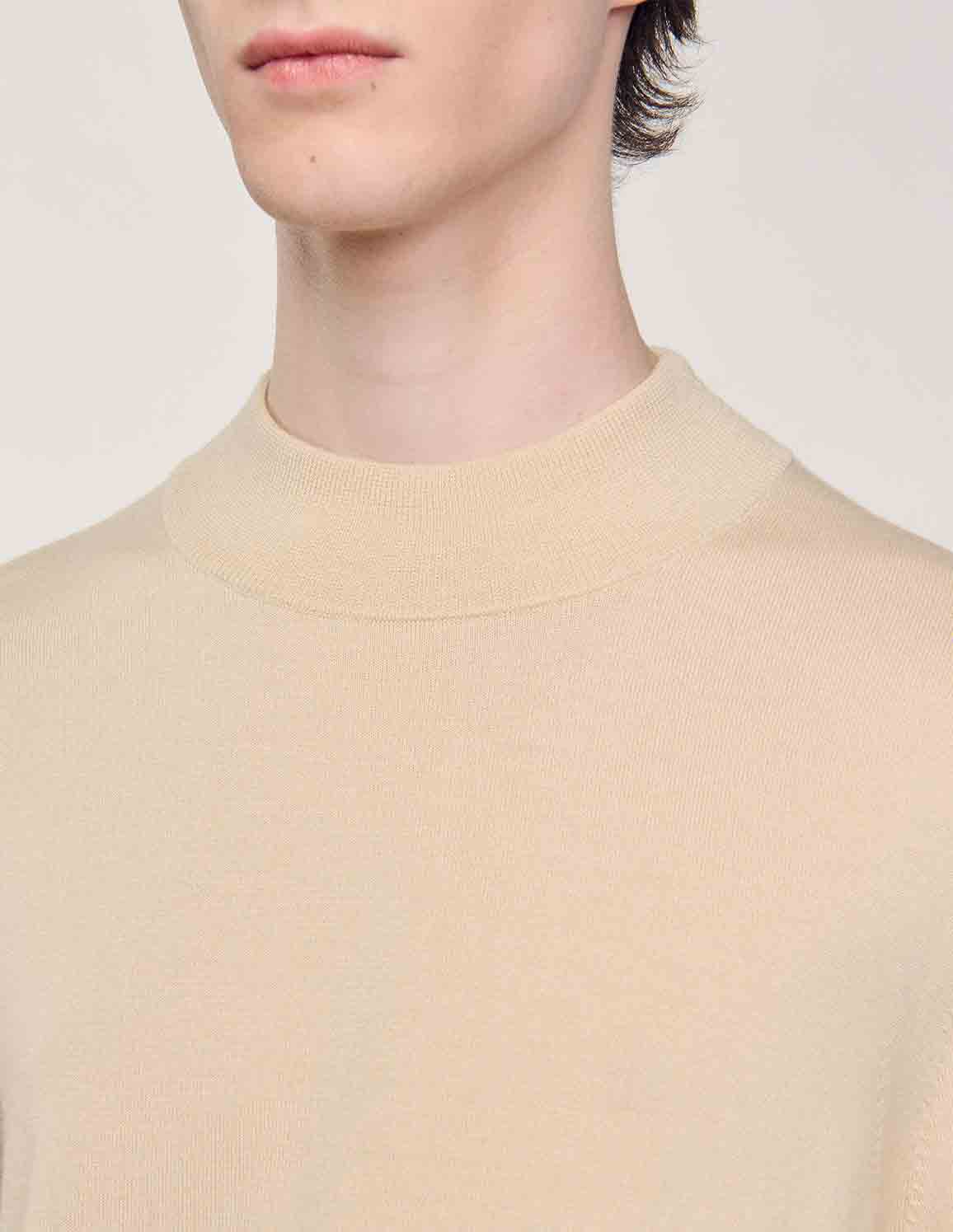 SANDRO - Men's Regular Fit High Neck Wool Sweater - Image 5