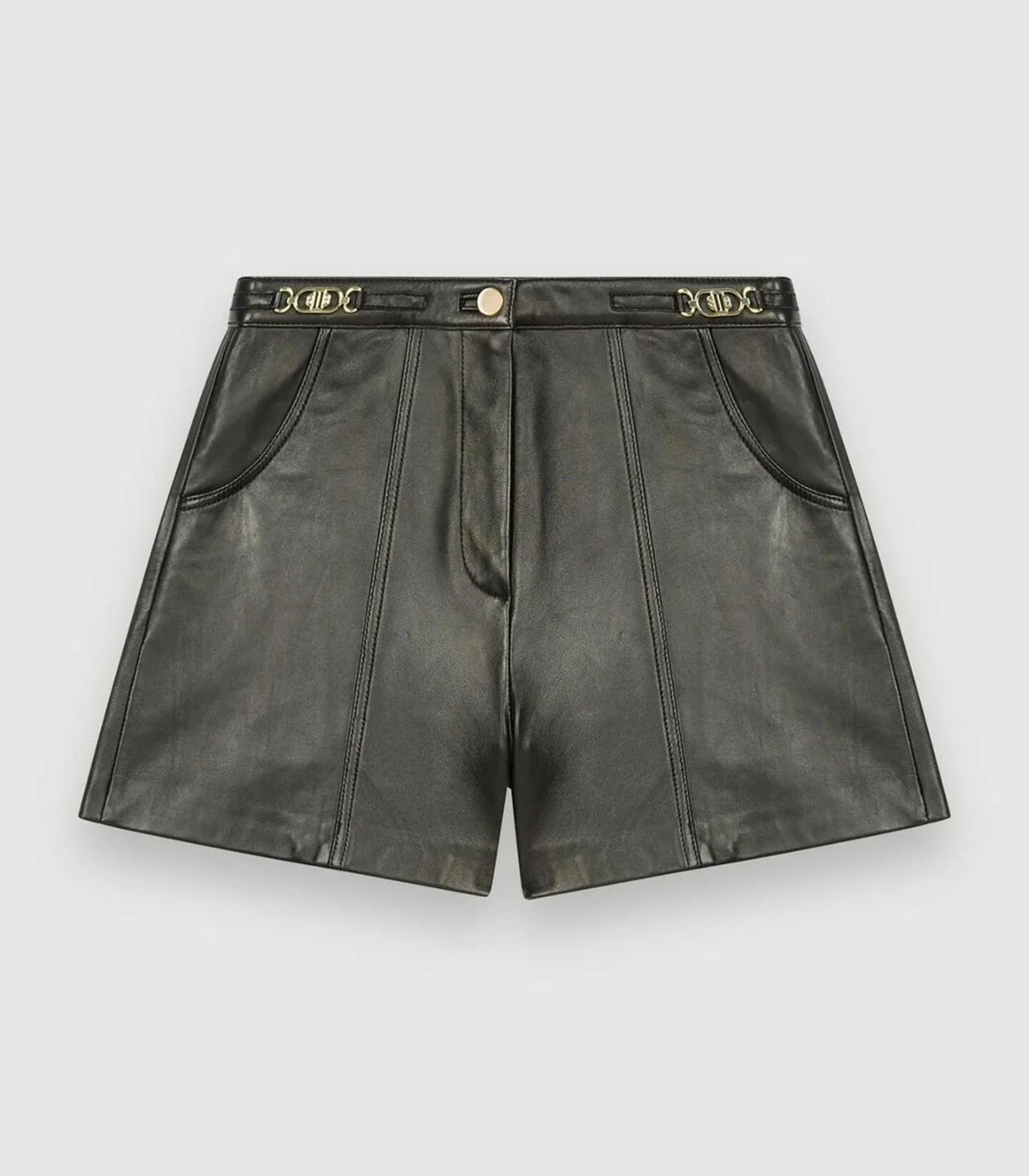Maje - Straight Leather Shorts - Image 4
