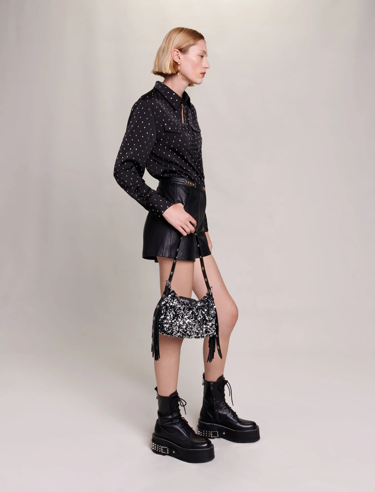 Maje - Straight Leather Shorts - Image 6