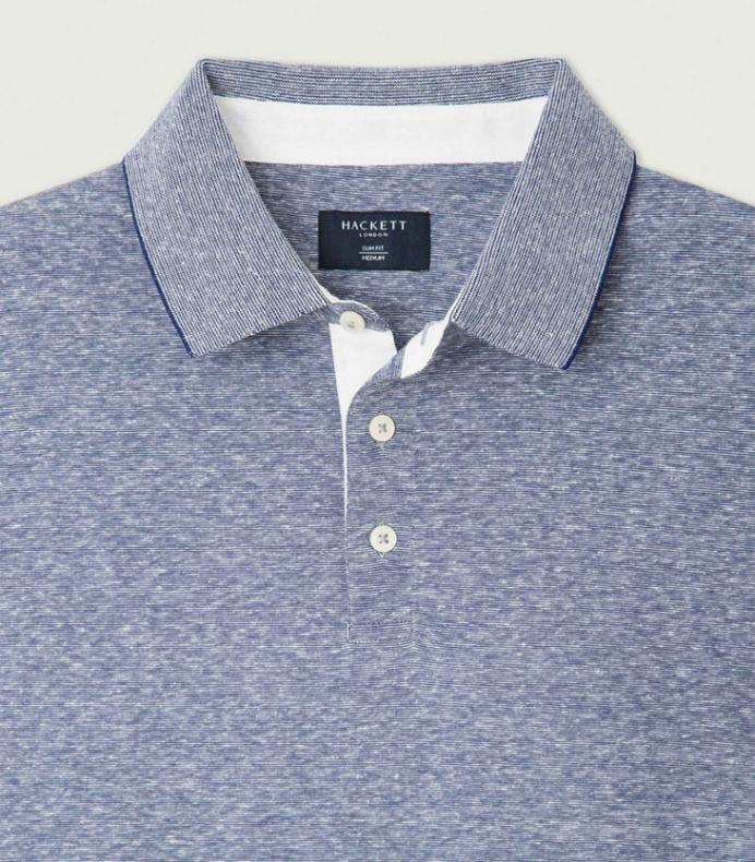 Hackett London - Men's Classic Fit Fil A Fil Polo - Image 3