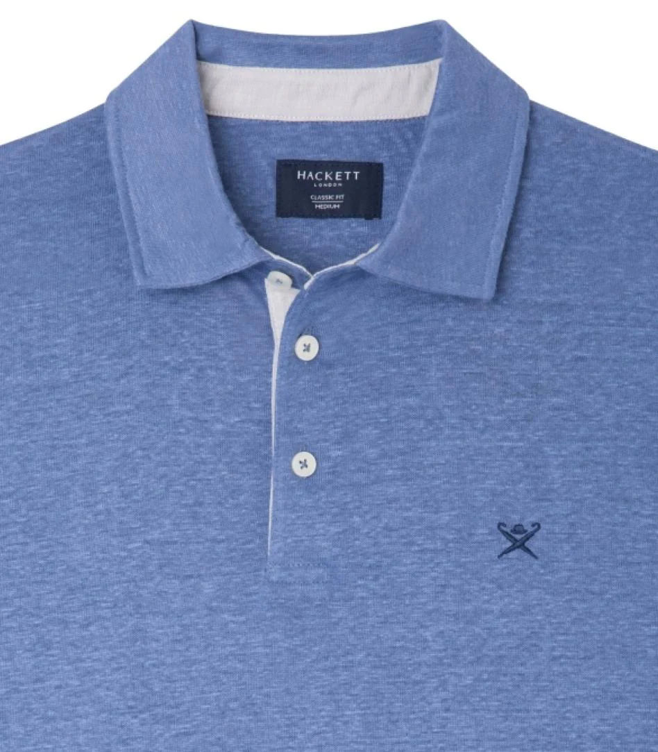 Hackett London - Men's Polo Linen Jsy Soft Trim - Image 3