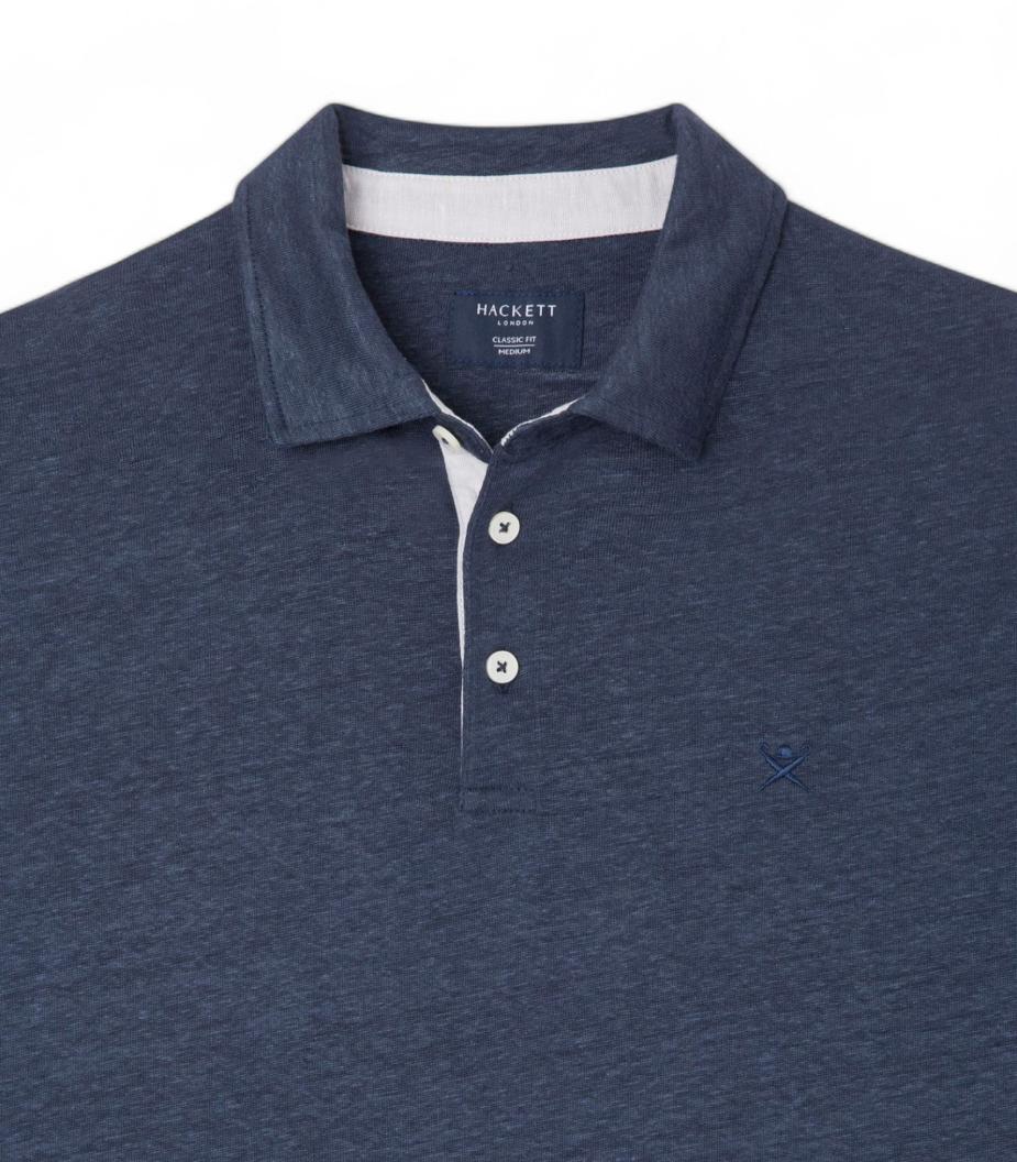 Hackett London - Men's Polo Linen Jsy Soft Trim - Image 6