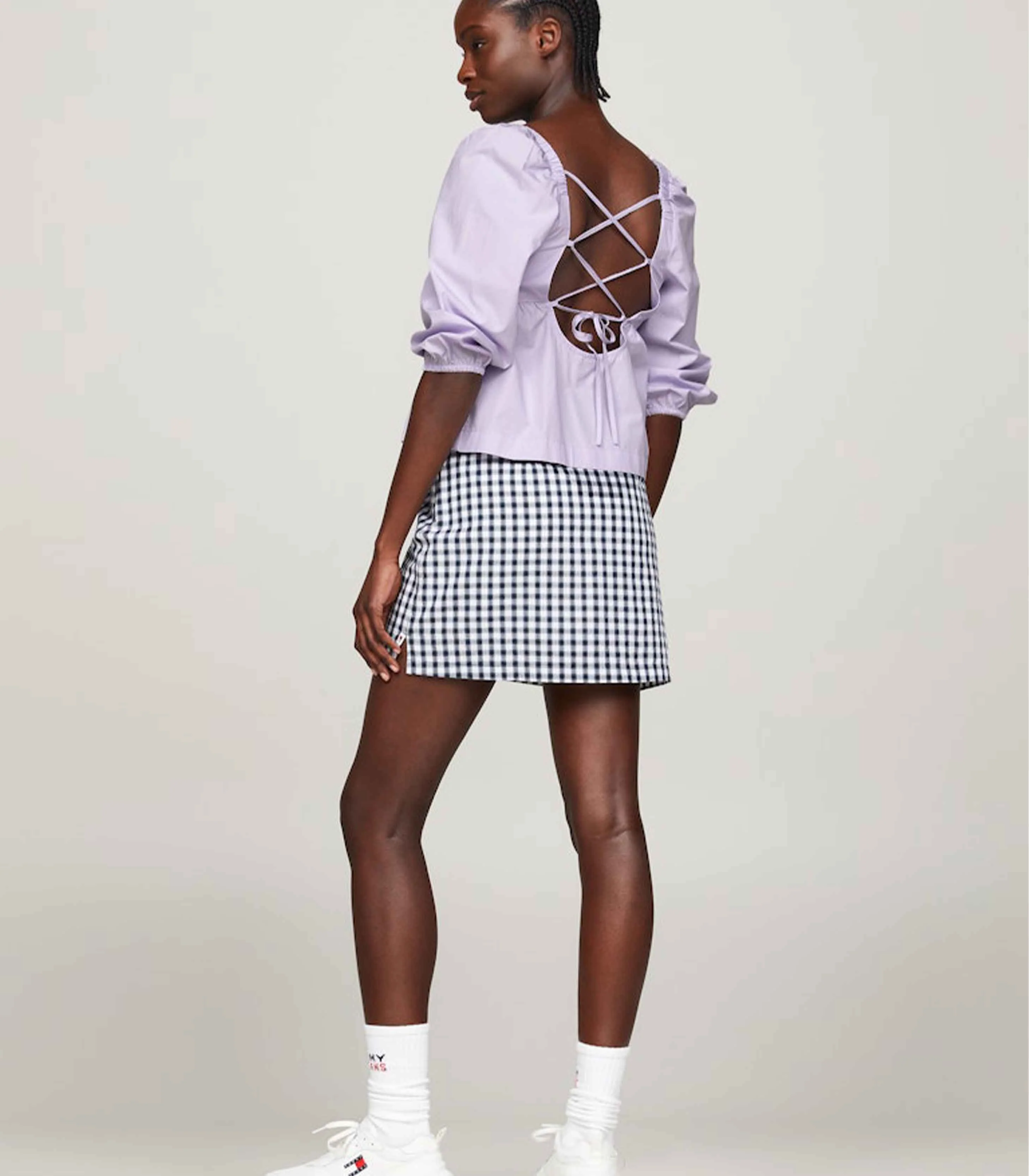 Tommy Hilfiger Jeans - Women's Crossover Back Cropped Babydoll Blouse - Image 2