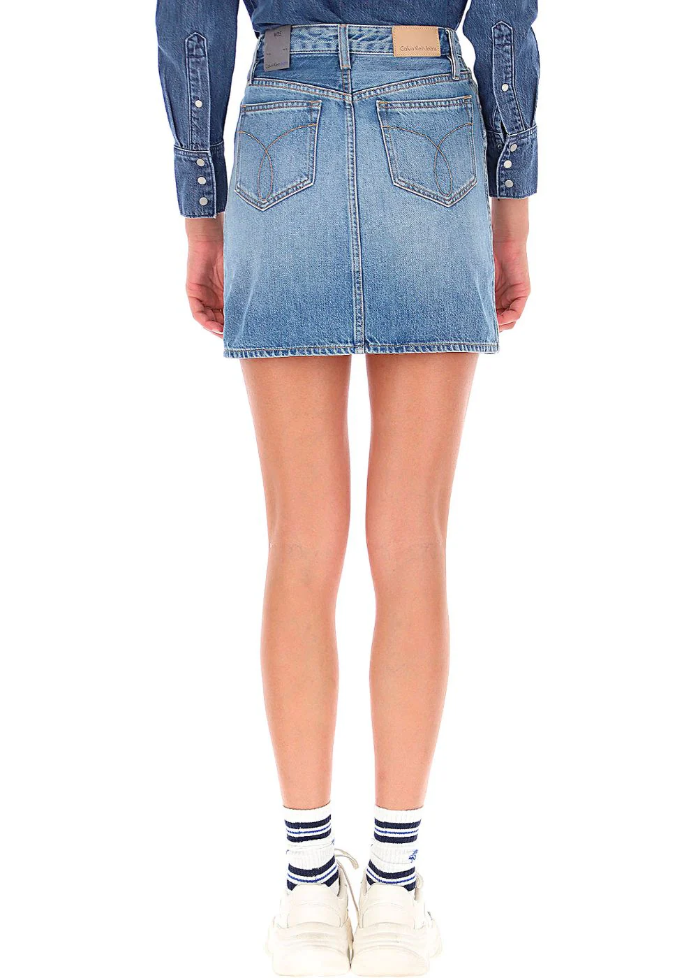 Calvin Klein Jeans - Vertical Stripe Denim Mini Skirt - Image 2