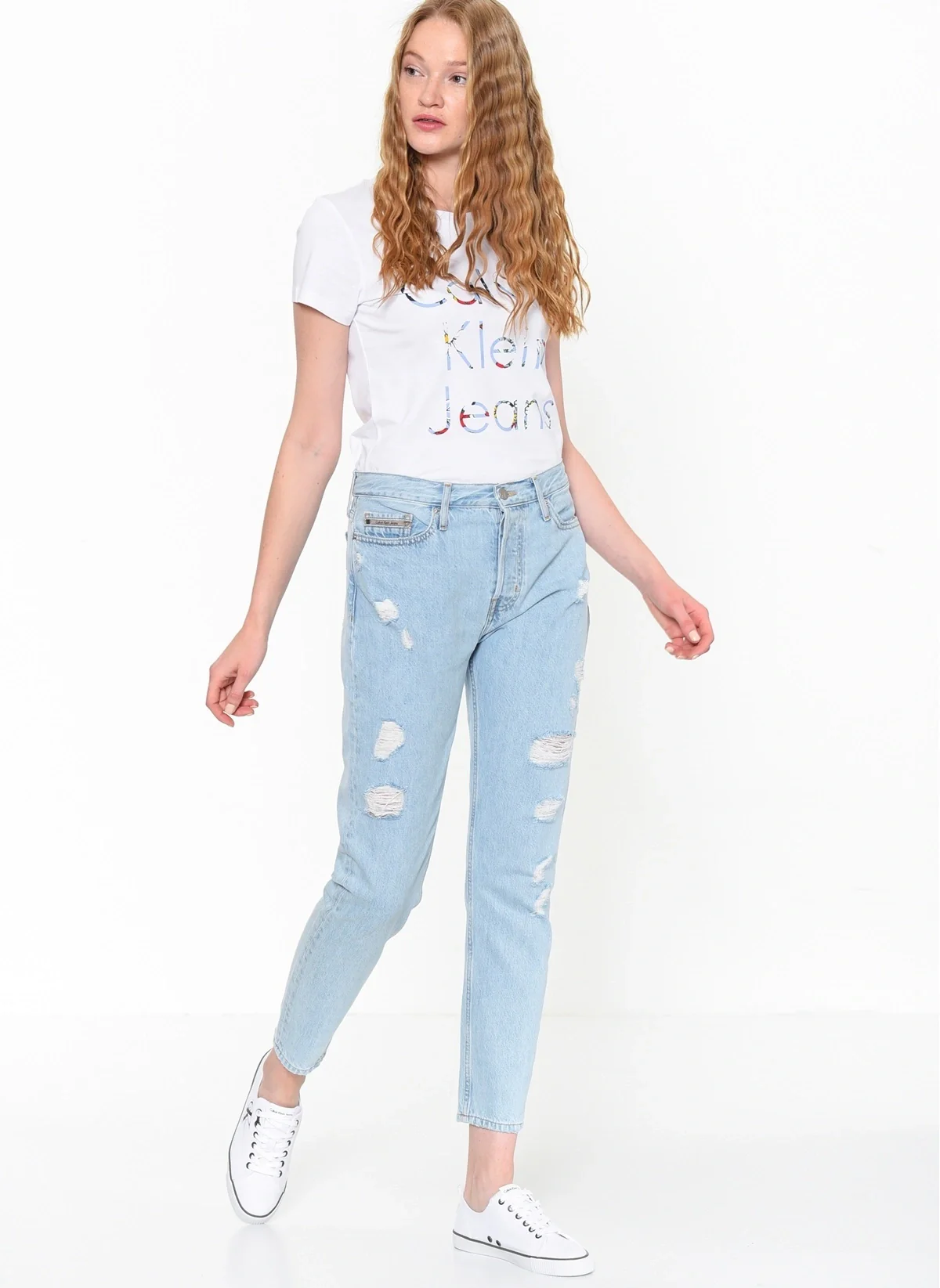 Calvin Klein Jeans - High Waist Ripped Straight Jeans - Image 4