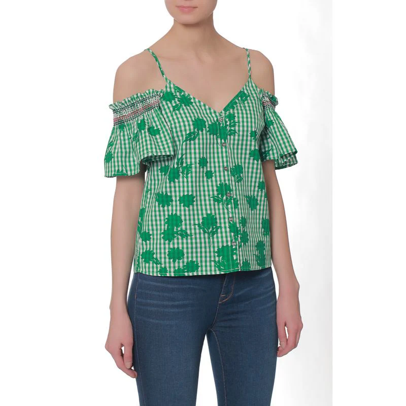 Tommy Hilfiger -Checked Shoulder Top - Image 5