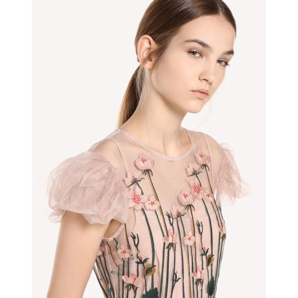 Red Valentino - Garden Of Metamorphosis Embroidered Tulle Dress - Image 5