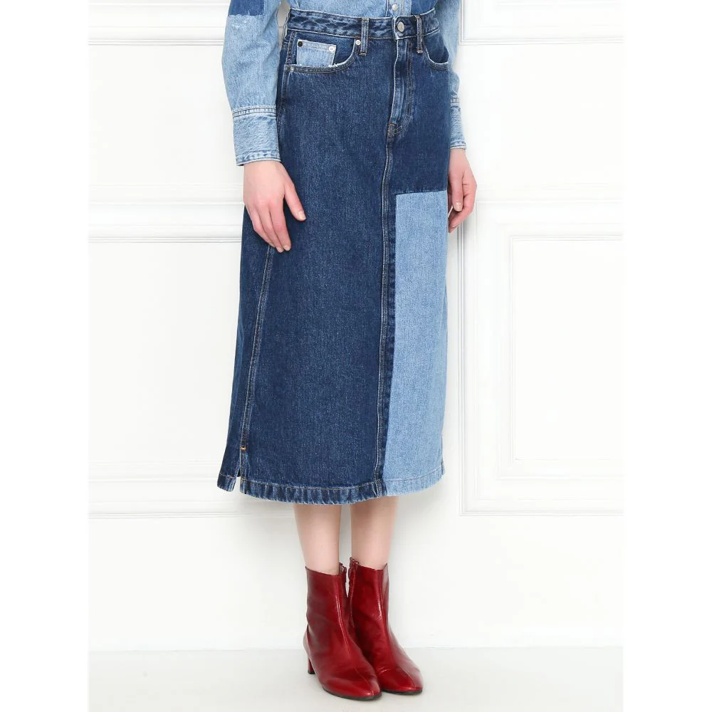 Calvin Klein Jeans - Denim Midi Skirt With Pockets - Image 3