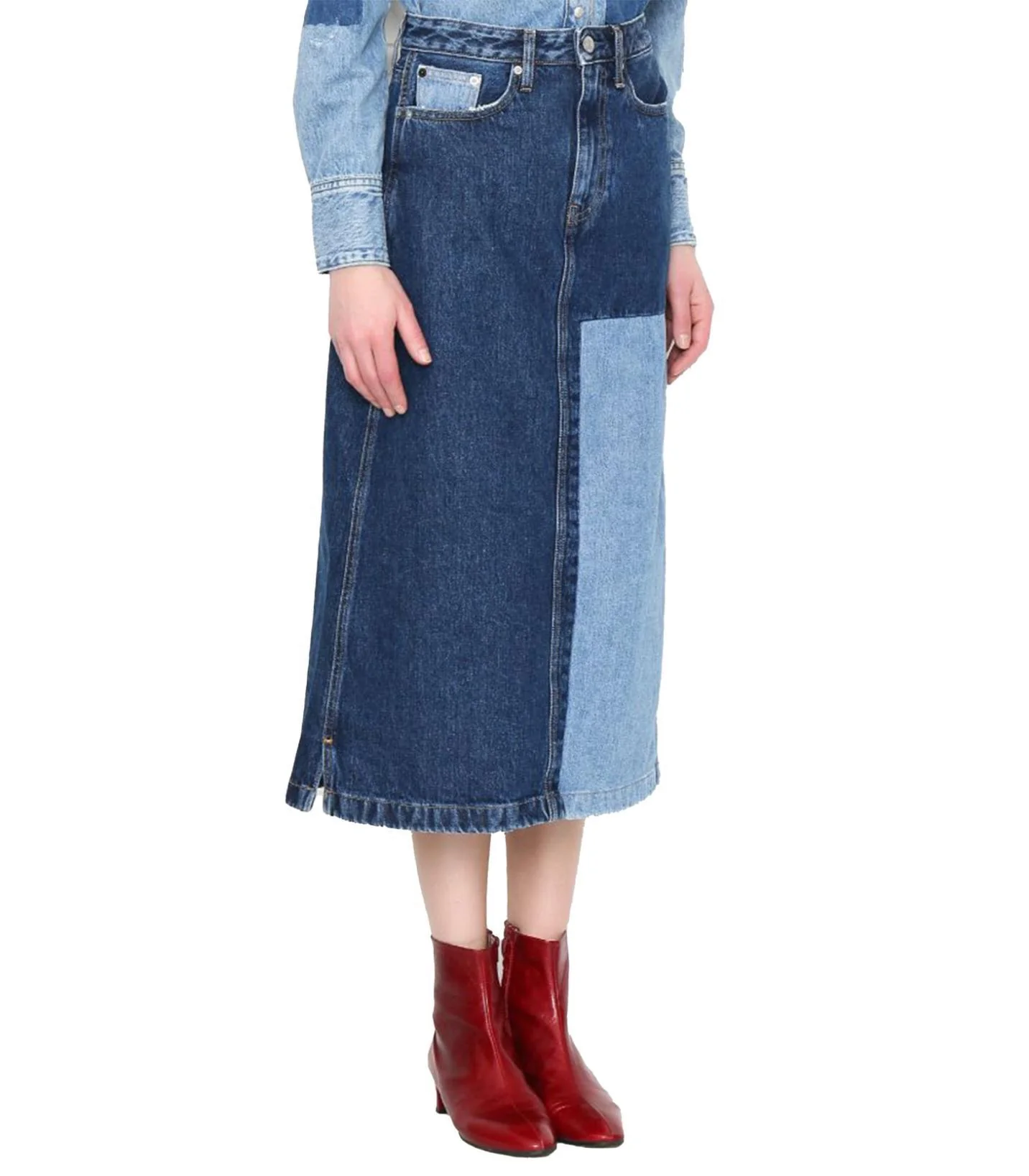 Calvin Klein Jeans - Denim Midi Skirt With Pockets - Image 4